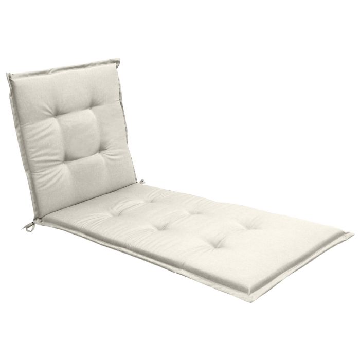 Hynde til solvogn - Beige universal hynde til liggestol - 5 cm skumfyld - God komfort & UV beskyttet betræk - Hynde til solseng - Nordstrand Home hynde