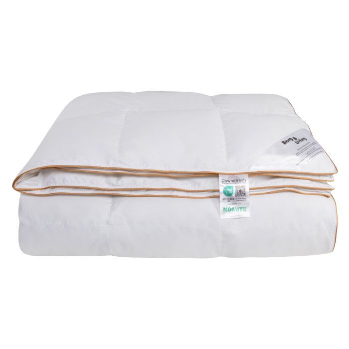 Moskusdyne - 100% moskusdundyne - NOMITE helårsdyne (allergivenlig) - Ekstra fint bomuldssatin bolster - Borg Living Årsdynen 2025 