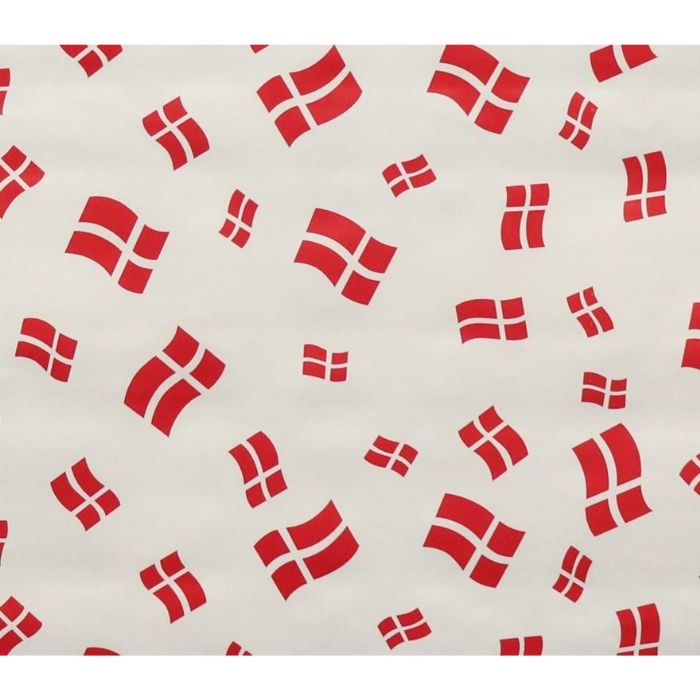 Voksdug - 20 meters rulle - Dannebrosflag - 140 cm. bred 