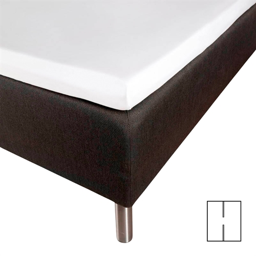 Splitlagen 2x90x210 cm - H-Lagen - Hvid - 100% Bomuldssatin - Til elevationsseng