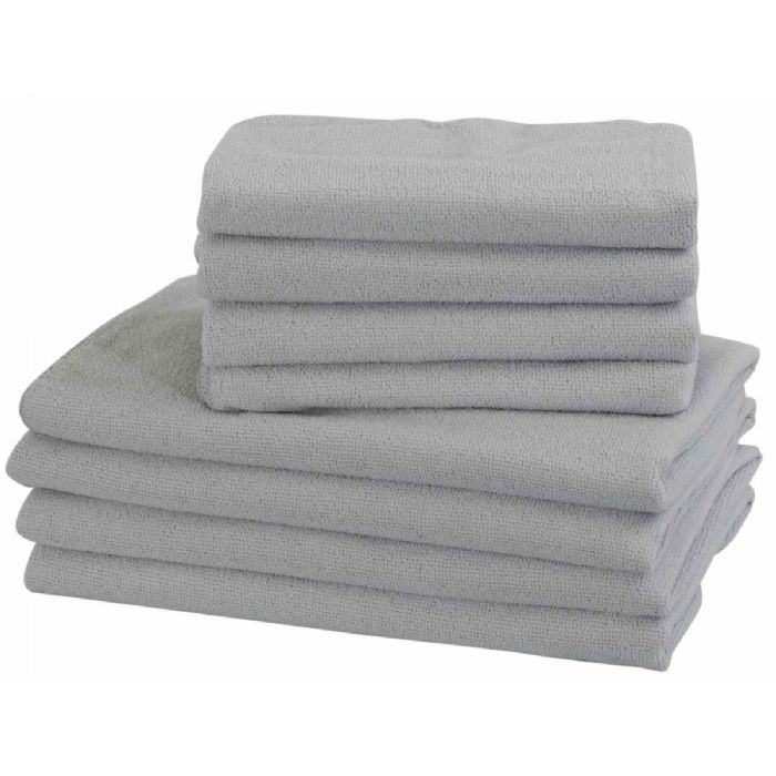 Microfiber håndklæder - 8 stk i pakke - Lysegrå - Letvægts håndklæder 