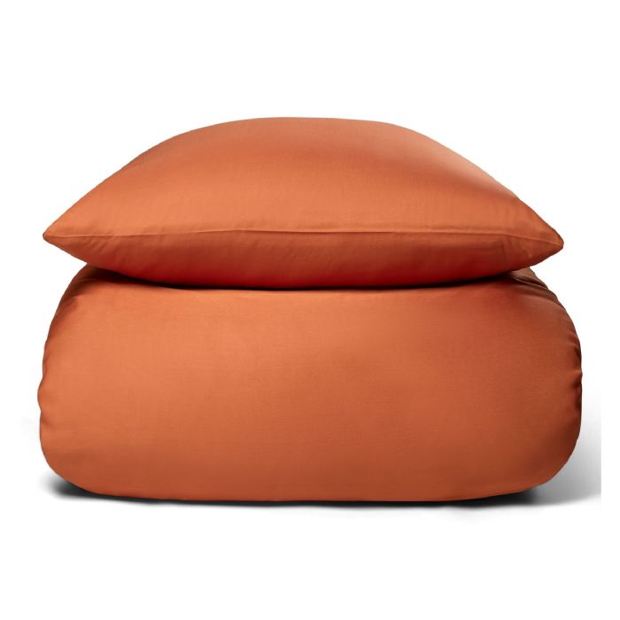 Bambus dobbelt sengetøj - 100% Naturligt bambus - 200x220 cm - Orange, satinvævet dobbelt sengesæt