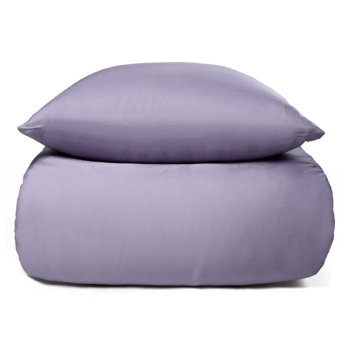 Bambus dobbelt sengetøj - 100% Naturligt bambus - 200x220 cm - Lys lilla, satinvævet dobbelt sengesæt