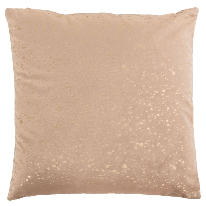 Pyntepude - 45x45 cm - Beige farvet med guld print - Sofapude med blødt velour look - Borg living 