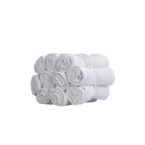 Vaskeklude 10-pak - 100% blød bomuld med høj absorberingsevne - 30x30 cm - Hvide vaskeklude fra IN Style