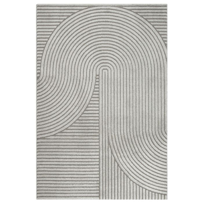 Gulvtæppe - 140x200 cm - Vævet - Grå med mønster - Elio - Nordstrand Home