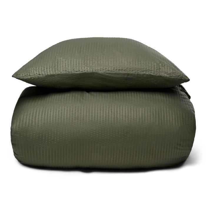 Bæk og Bølge sengetøj 140x220 cm - Sengesæt i microfiber - Grønt krepp sengelinned fra IN Style