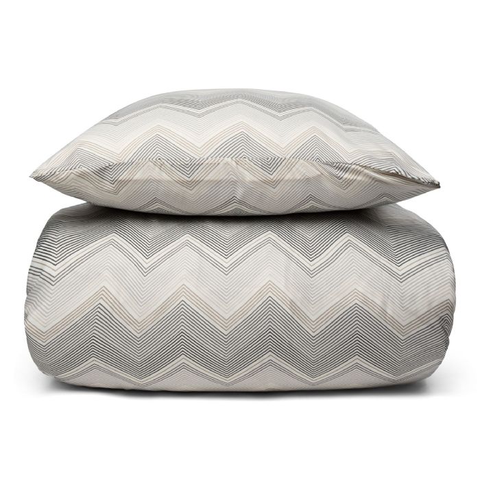 Sengetøj - Gråt zig zag mønstret sengesæt - Microfiber sengelinned - IN Style sengelinned
