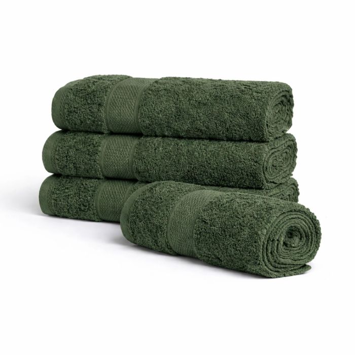 Egyptisk bomulds håndklæde - 100 % egyptisk bomuld - 50x100 cm - Orkidé - Grøn
