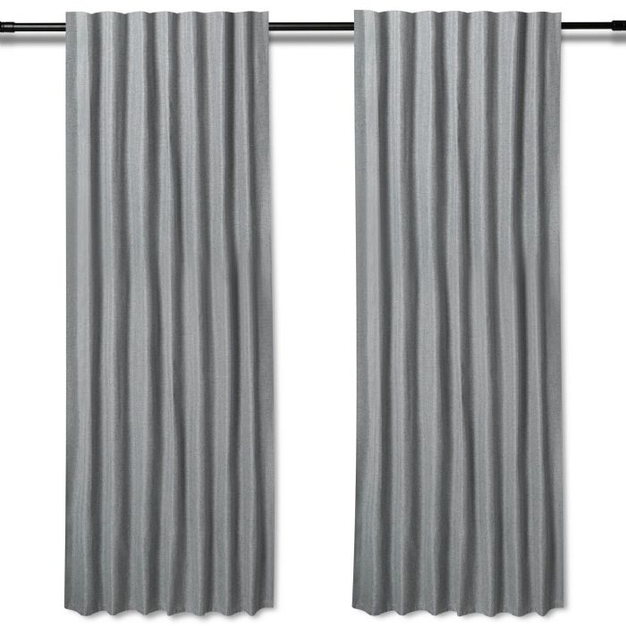 Ekstra langt gardin - 1 stk. færdigsyet gardin 140x300 cm - Grå - Tykt gardin / lysdæmpende gardin - Nordstrand Home gardinlængder med rynkebånd