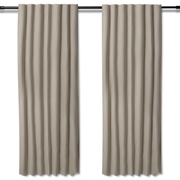 Ekstra langt mørklægningsgardin - 1 stk. færdigsyet gardin 140x300 cm - Beige - Nordstrand Home blackout gardinlængder med rynkebånd