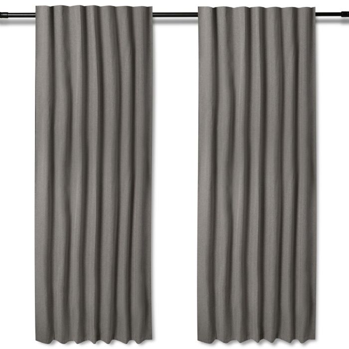 Mørklægningsgardin - 1 stk. færdigsyet gardin 140x175 cm - Grå - Nordstrand Home blackout gardinlængder med rynkebånd