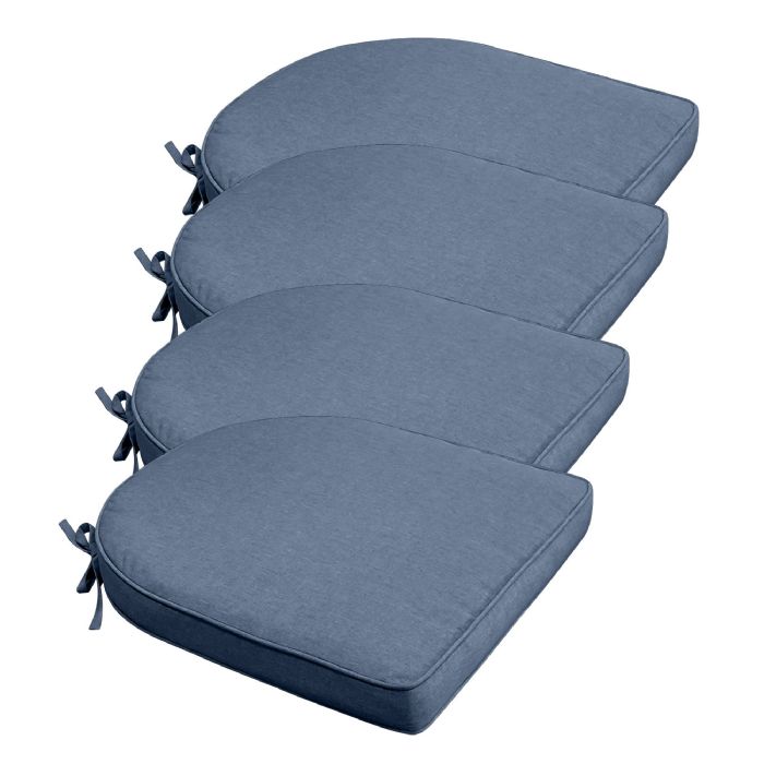 Siddehyndepakke til havestol 4 stk. - Mørkeblå havehynder med 6 cm skum - Måler 48x49 cm - UV-resistent udendørs hynder - Nordstrand Home sædehynder