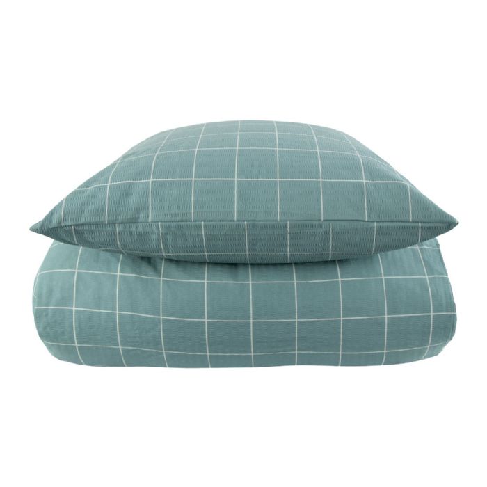 Bæk og bølge sengetøj - Ternet sengetøj - Dusty Green Check - Borg Living sengesæt
