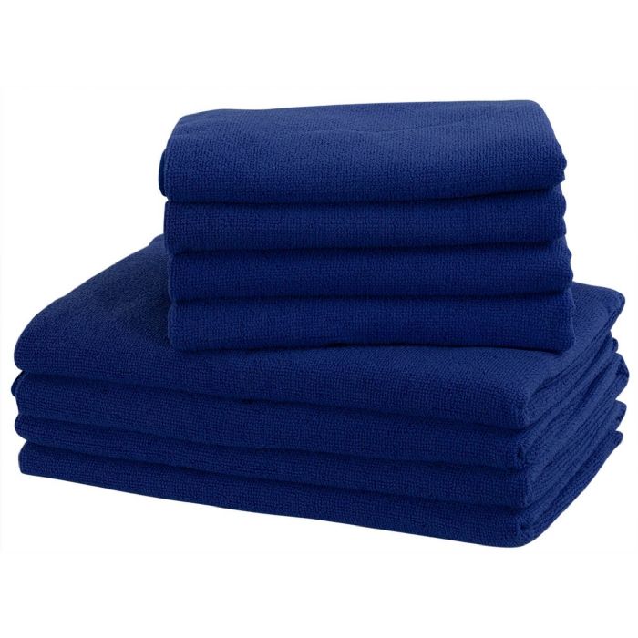 Microfiber håndklæder - 8 stk i pakke - Blå - Letvægts håndklæder 