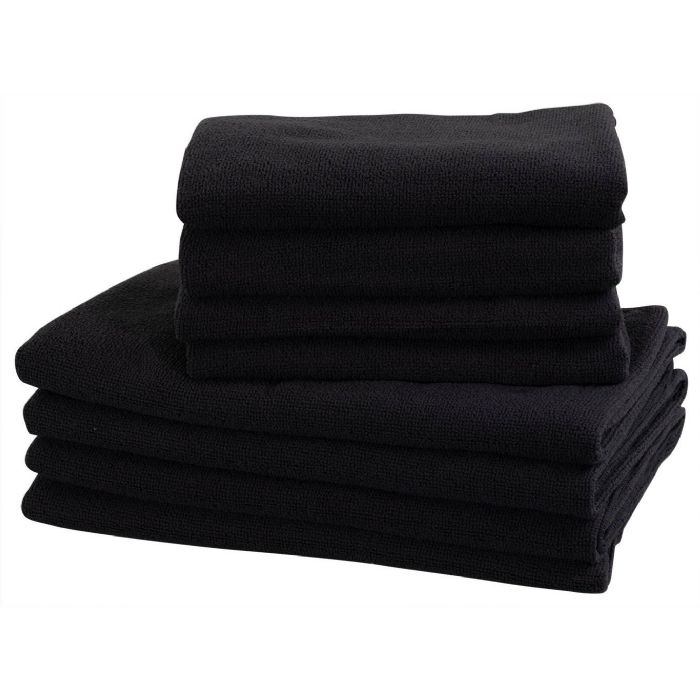 Microfiber håndklæder - 8 stk i pakke - Sort - Letvægts håndklæder 
