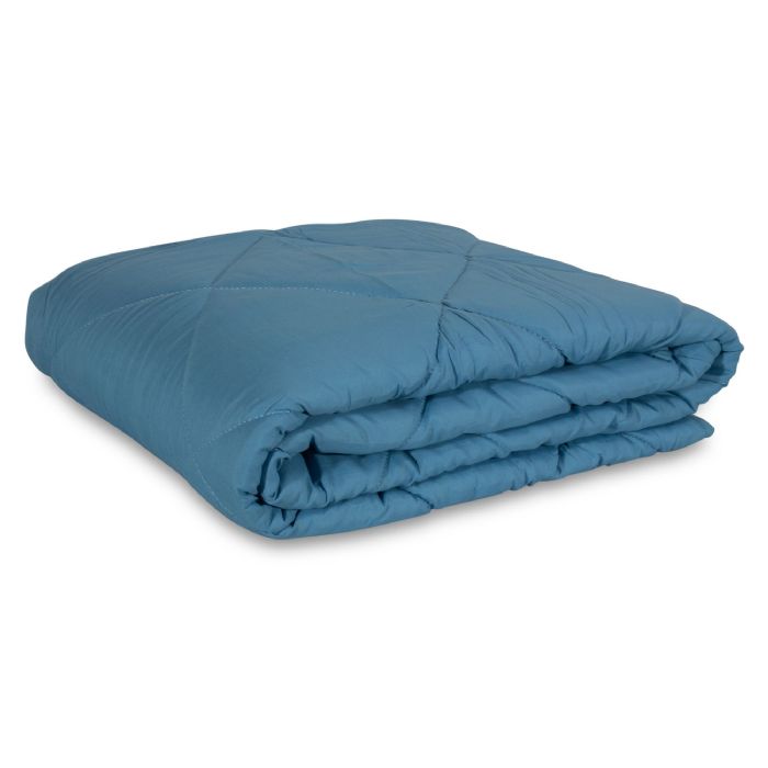 Vattæppe - Lyseblå fiber sommerdyne af fibervat - Quiltet tæppe - Zen Sleep fiberdyne