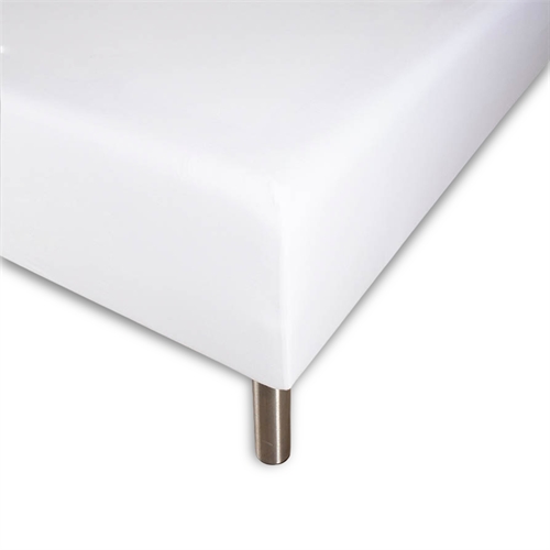 Boxlagen 140x210 cm - Hvid - 100% Bomuldssatin - Faconlagen til madras