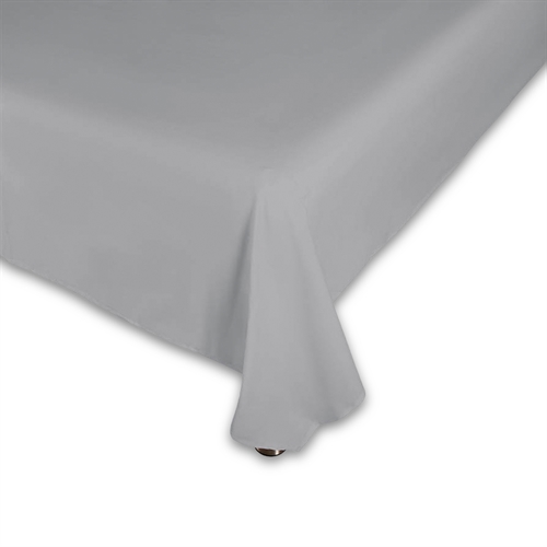 Glat lagen - 240x260 cm - Grå - 100% Bomuldssatin - Fladt lagen