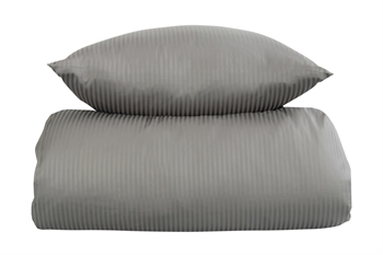 Sengetøj 200x200 cm - Gråt, stribet sengetøj - 100% Egyptisk bomuld - Dobbelt dynebetræk