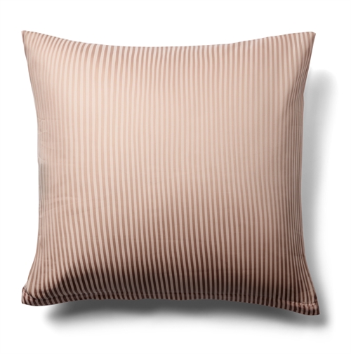 Pudebetræk 60x63 cm - Egyptisk bomuld - Rosa jacquardvævede striber