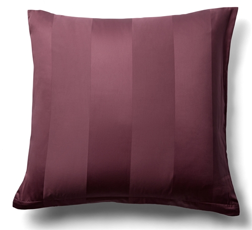 Pudebetræk - 60x63 cm - 100% bomuldssatin - Blommefarvet brede striber 