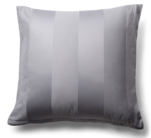 Pudebetræk - 60x63 cm - 100% bomuldssatin - Grå brede striber 