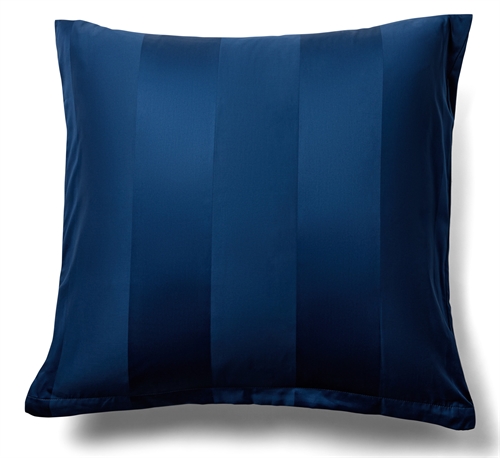 Pudebetræk - 60x63 cm - 100% bomuldssatin - Blå brede striber 