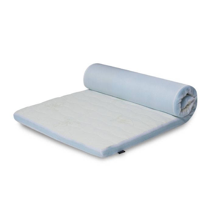 Topmadras 7 zoner - 180x200 cm - Højde på 7 cm -  Antibakterielt betræk med aloe vera - Memoryskum top madras til dobbelt seng - By Borg